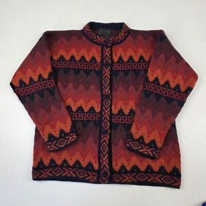 Alexis Sweater Cardigan Womens Medium Multicolor Baby Alpaca Mock Neck